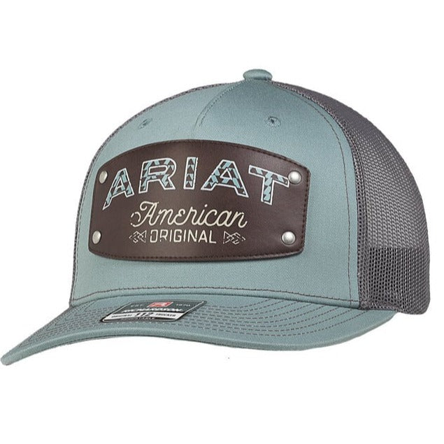 Ariat Men's American Original Logo Trucker Cap in Blue/Grey
