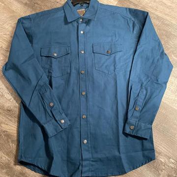 Roper Men's L/S Brushed Twill Solid Western Snap Shirt in Teal