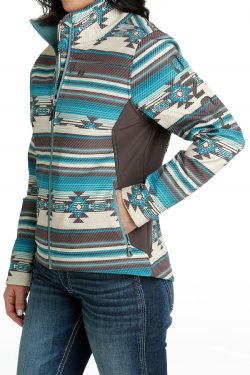 Cinch Women's Concealed Carry Bonded Jacket in Blue Aztec