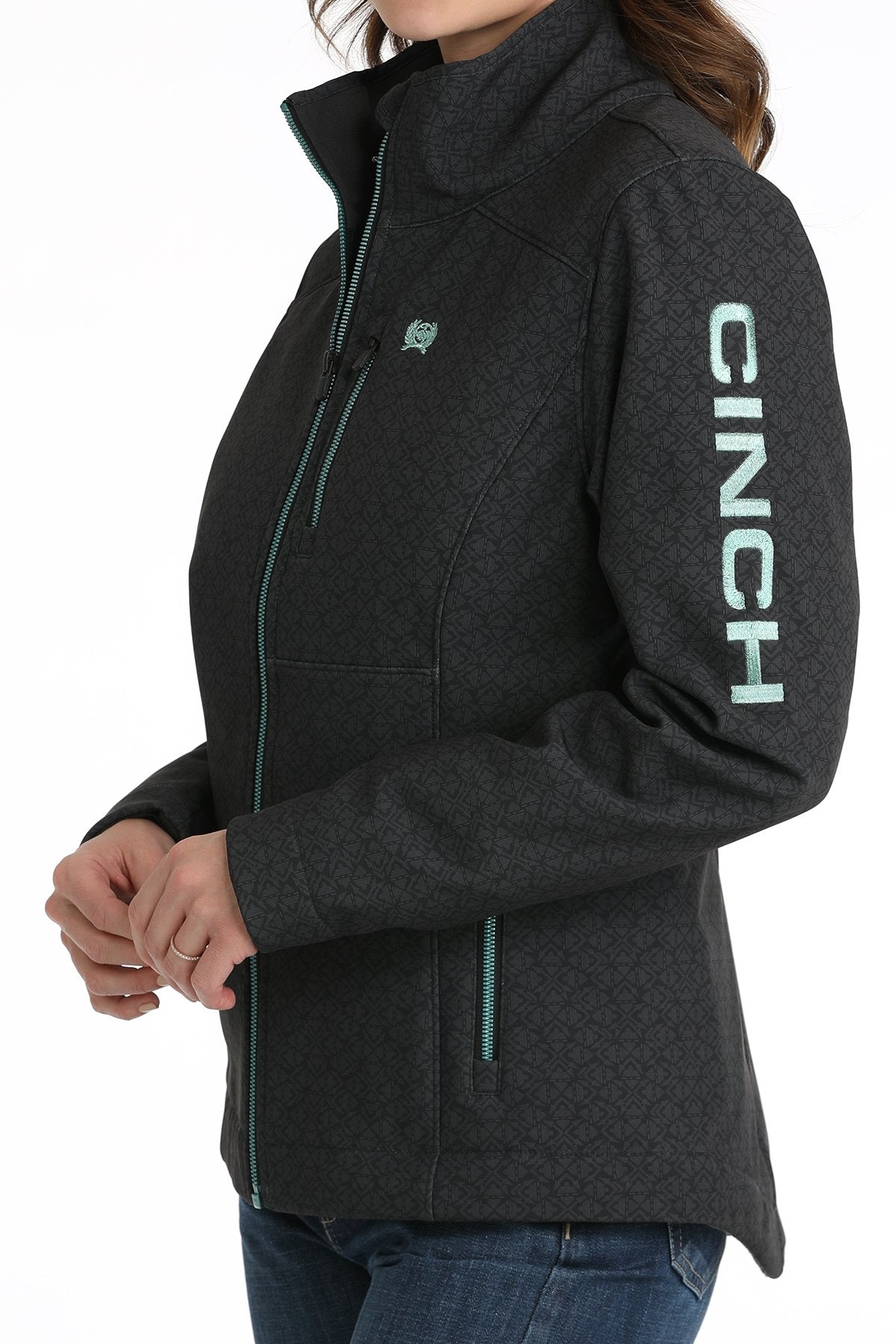 Cinch Women's Concealed Carry Bonded Jacket in Black Aztec