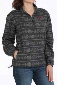 Cinch Women's Southwestern 1/2 Zip Pullover Windbreaker in Grey