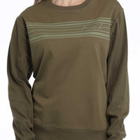 Cinch Women's Logo French Terry Pullover Sweatshirt in Olive