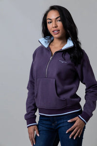 Kimes Ranch Women's Malta Cropped Quarter Zip Pullover in Plum