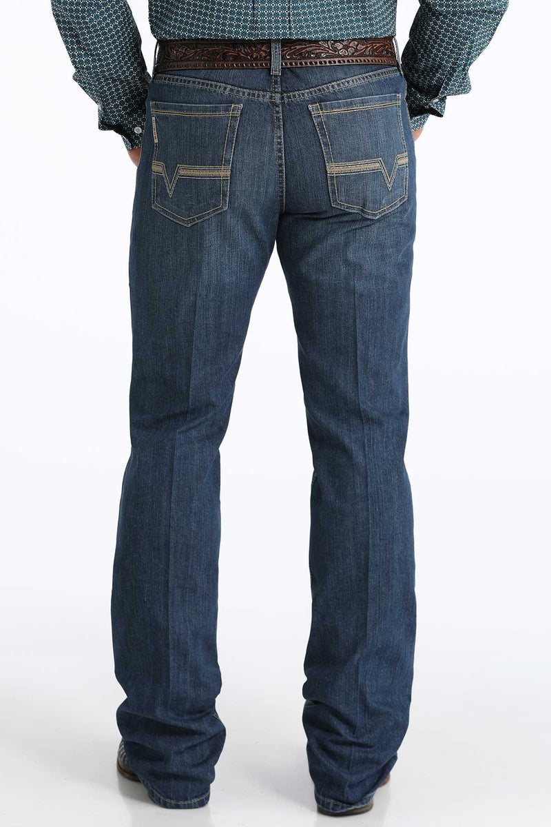 Cinch Men's Ian Slim Fit Bootcut Jean in Dark Stonewash