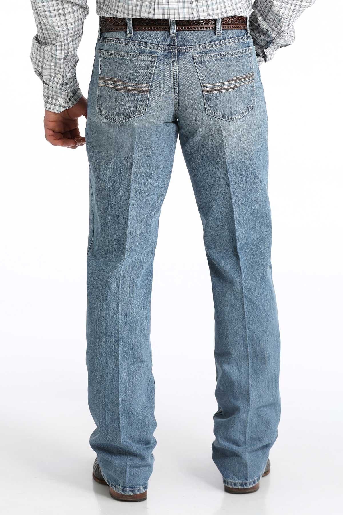 Cinch Men's White Label Relaxed Straight Jean in Medium Stonewash