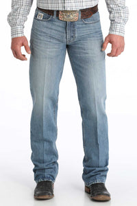 Cinch Men's White Label Relaxed Straight Jean in Medium Stonewash