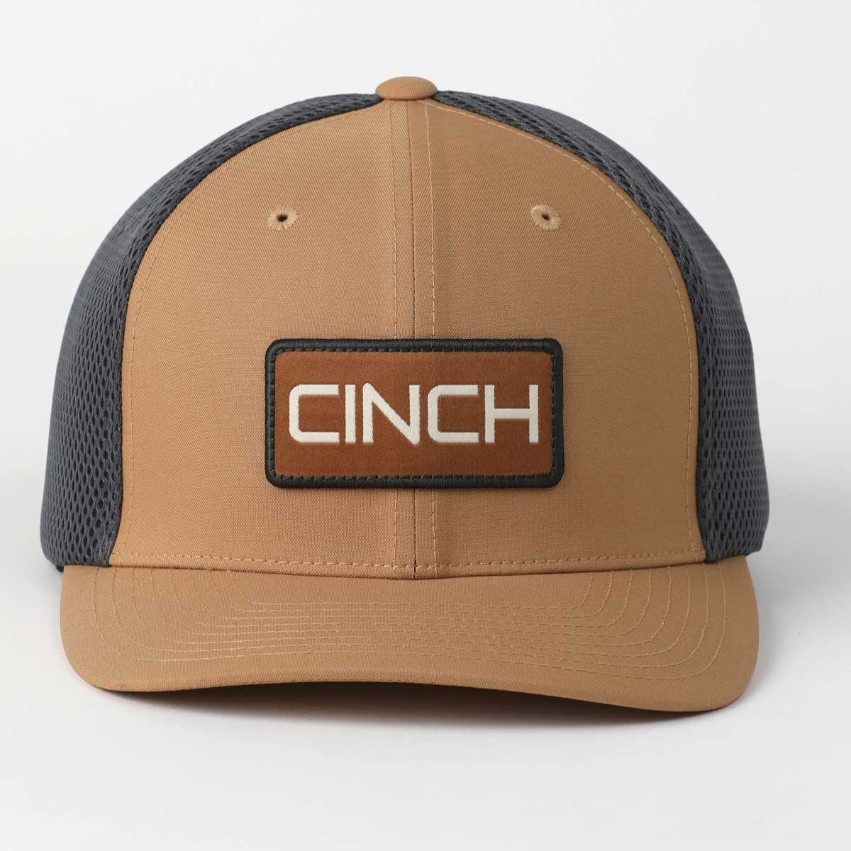 Cinch Men's Flexfit Logo Trucker Cap in Brown & Grey