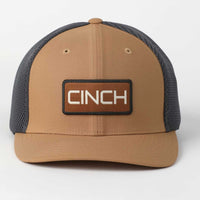 Cinch Men's Flexfit Logo Trucker Cap in Brown & Grey