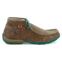 Twisted X Women's Chukka Driving Moc- Brown and Turquoise Trim