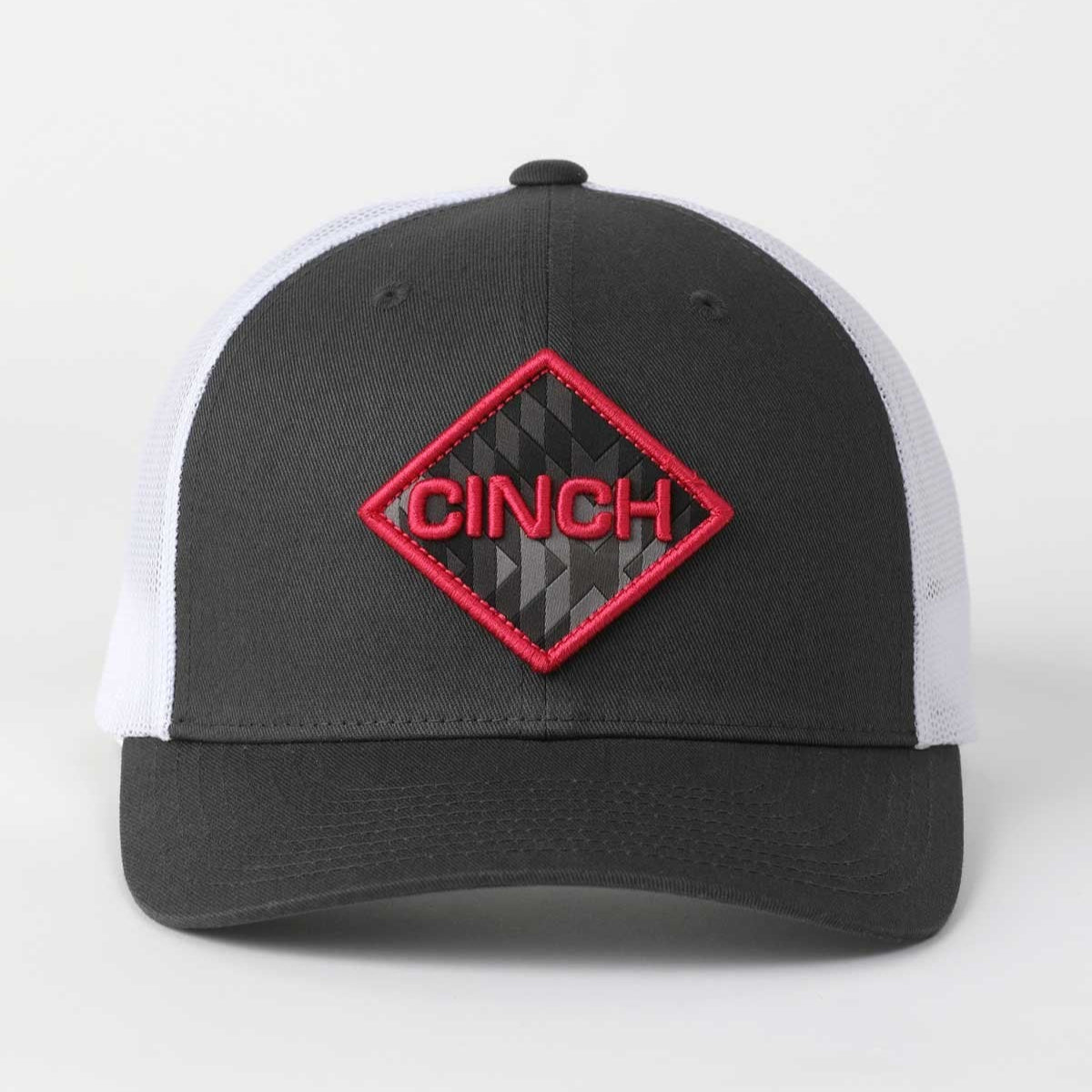 Cinch Women's 3D Embroidered Logo Trucker Cap in Grey & White