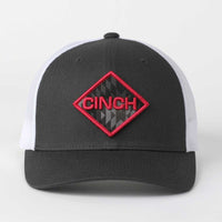 Cinch Women's 3D Embroidered Logo Trucker Cap in Grey & White