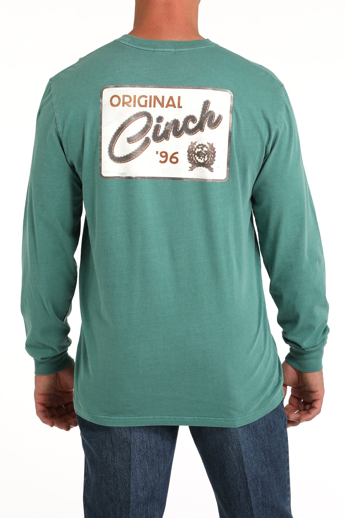 Cinch Men's "Cinch Original" Long Sleeve T-Shirt in Green