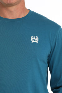 Cinch Men's "Cinch Cattleman's Saloon" L/S Graphic Logo T-Shirt in Teal