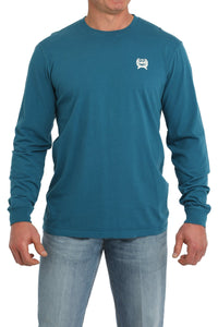 Cinch Men's "Cinch Cattleman's Saloon" L/S Graphic Logo T-Shirt in Teal