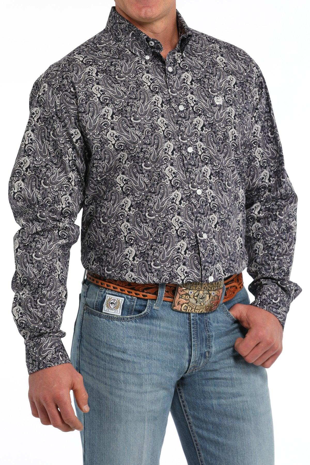 Cinch Men's L/S Classic Fit Paisley Western Button Down Shirt in Multi