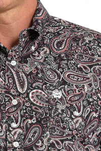 Cinch Men's L/S Classic Fit Paisley Western Button Down Shirt in Purple