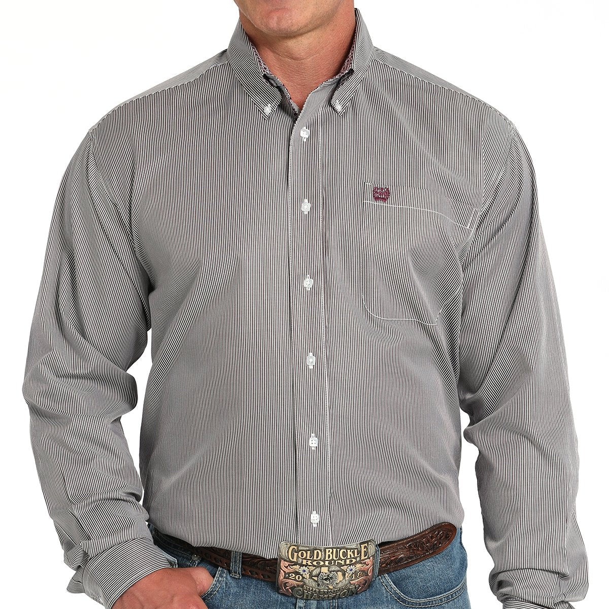 Cinch Men's Tencel™ L/S Multicolor Striped Button-Down Western Shirt