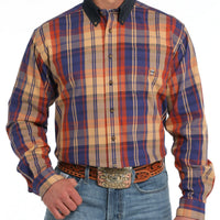 Cinch Men's L/S Vintage Plaid Western Button Down Shirt in Multi