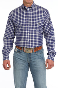 Cinch Men's L/S Classic Fit Plaid Western Button Down Shirt in Purple