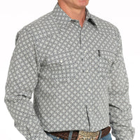 Cinch Men's L/S Modern Fit Multicolored Geometric Print Western Snap Shirt