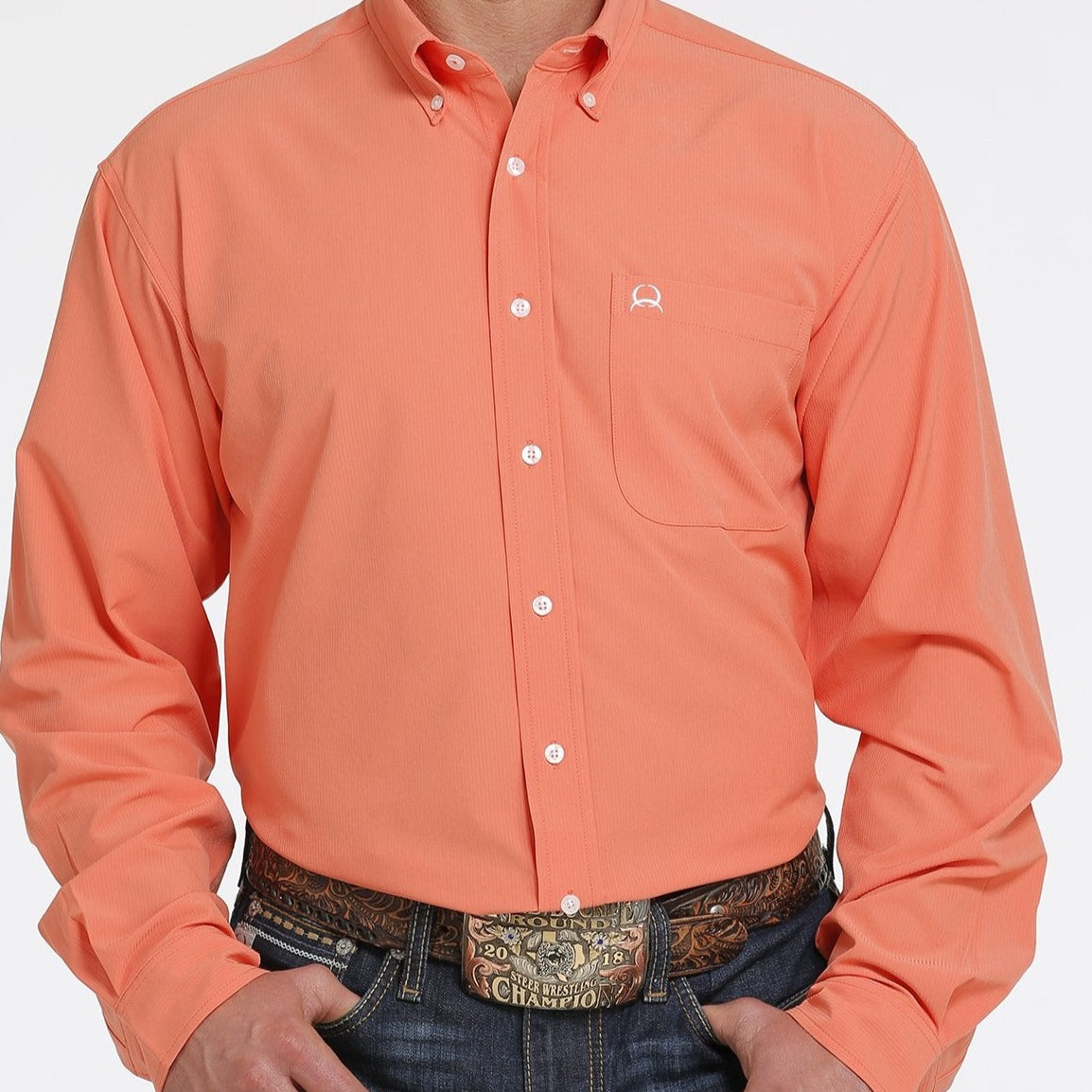 Cinch Men's Classic Fit Arenaflex Coral Long Sleeve Western Shirt