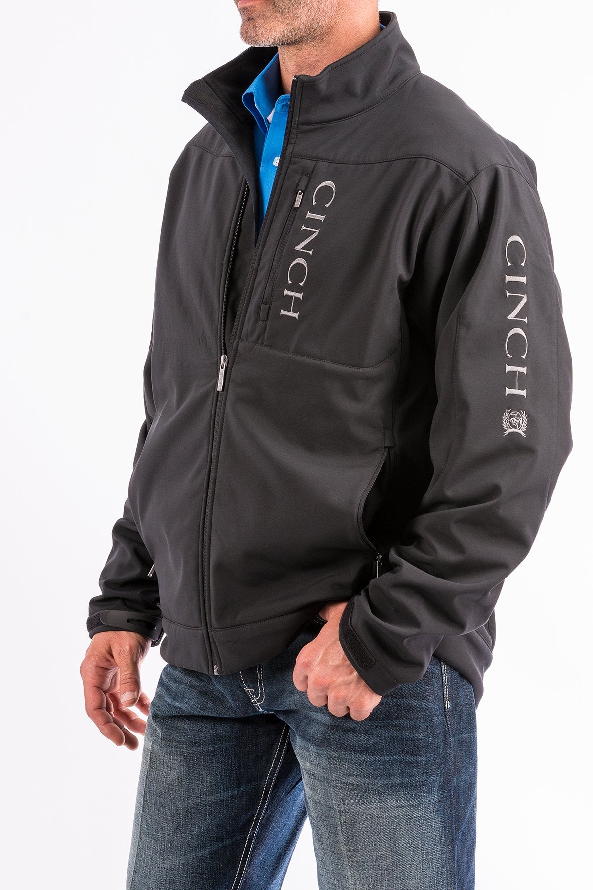 Cinch Men's Logo Concealed Carry Bonded Jacket in Black