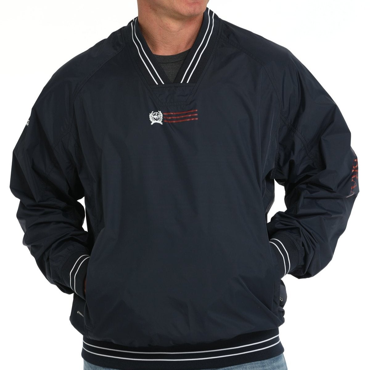 Cinch Men's Vintage Nylon Pullover Windbreaker in Navy