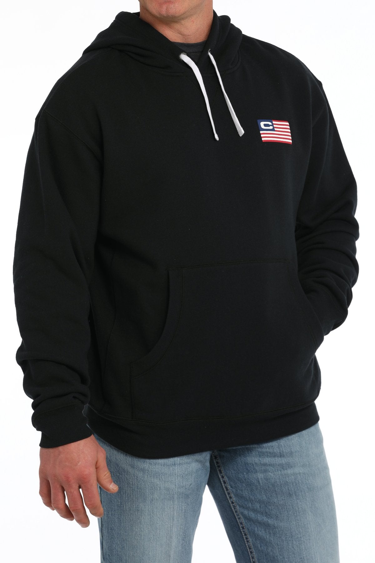 Cinch Men's Vintage American Logo Hoodie in Black