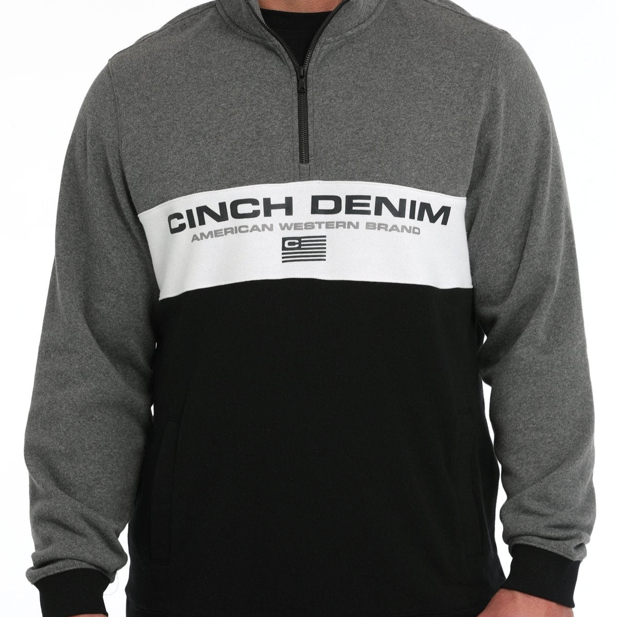 Cinch Men's Cinch Denim Quarter Zip Pullover in Multi