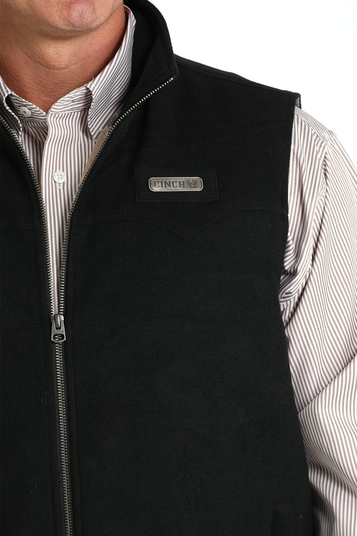 Cinch Men's Wooly Southwest Concealed Carry Western Vest in Black