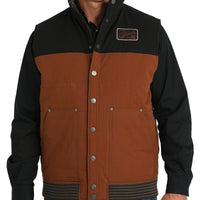 Cinch Men's Reversible Quilted Vest in Brown & Black