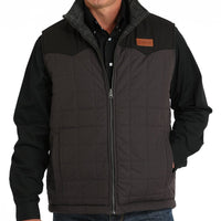 Cinch Men's Reversible Quilted Vest in Black & Charcoal