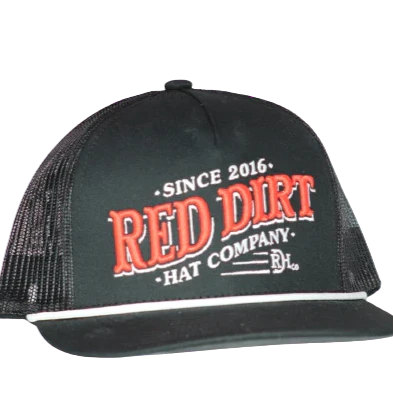 Red Dirt Hat Co. "Red Ripple" Hat in Black/Black