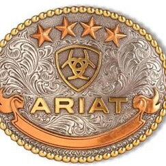 Ariat Oval Tri-Tone Logo Belt Buckle