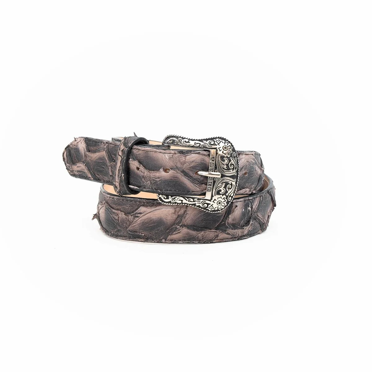 Tanner Mark Men's Genuine Monster Fish Petrified Oak Exotic Belt