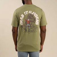 Sendero Provisions Co. Men's "Triceratops" Graphic T-Shirt in Sage