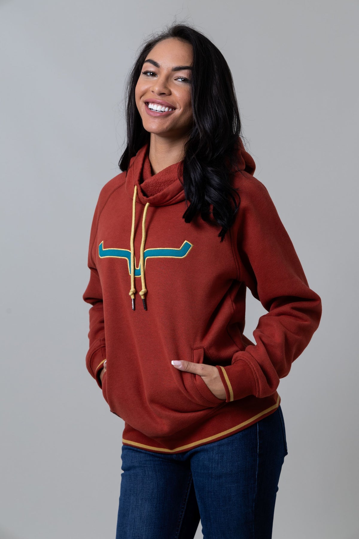 Kimes Ranch Women's Two Scoops Hoodie in Rust Red