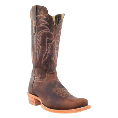 R. Watson Men's Narrow Square Toe Western Boot in Crazy Tan Goat