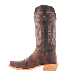 R. Watson Men's Narrow Square Toe Western Boot in Crazy Tan Goat