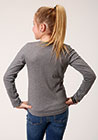 Roper Girl's Long Sleeve Jersey Tee-Charcoal