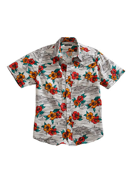 Tin Haul Men's Landscape Tropical Short Sleeve Western Shirt