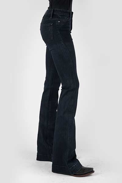 Stetson Women's High Rise Flare Jean in Black