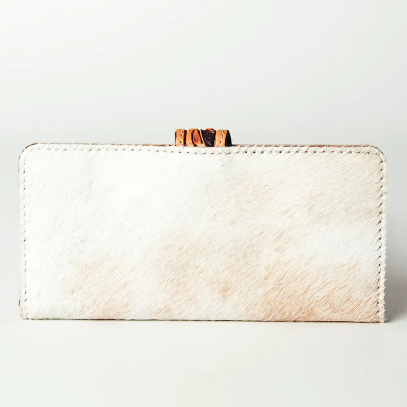 American Darling Hair-on-Hide Hand Tooled Leather Snap Wallet