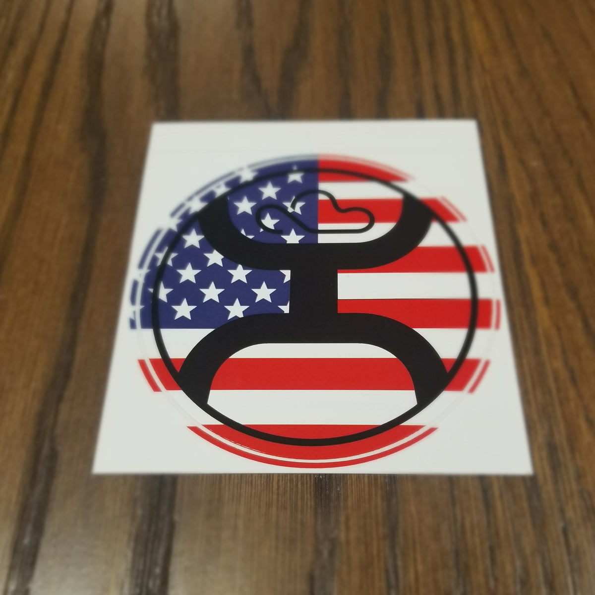 Hooey 2.0 American Flag Circle Logo Sticker