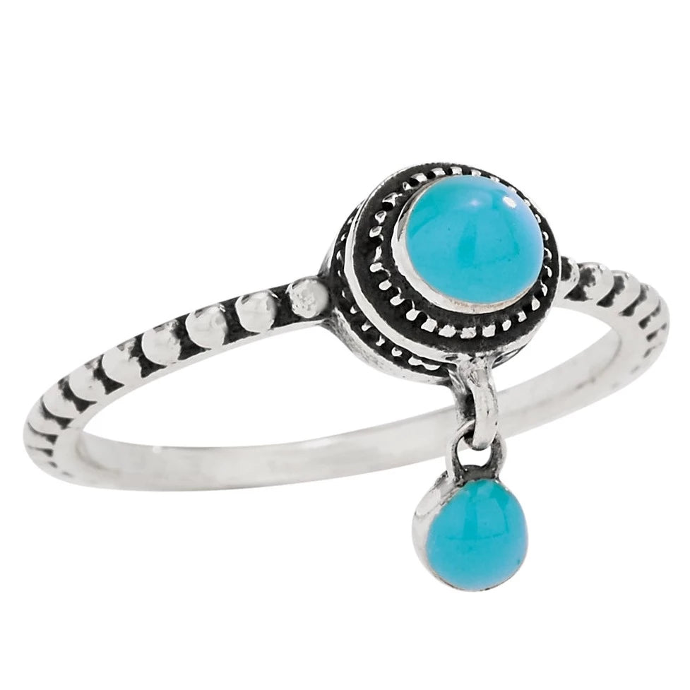 Sterling Silver Turquoise Charm Ring