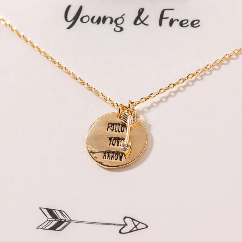 Women's Young & Free Arrow Gold Necklace