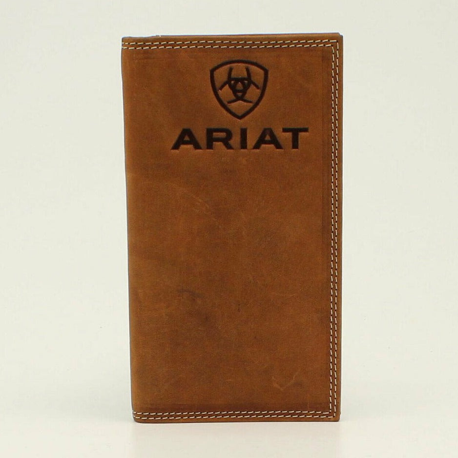 Ariat Men's Tan Embossed Logo Rodeo Wallet