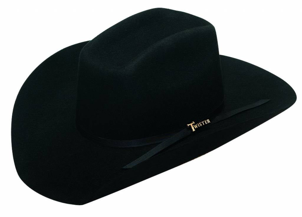 Twister Youth Uvalde Felt Cowboy Hat in Black