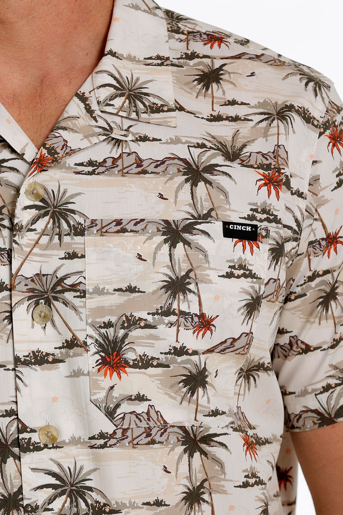 Cinch Men's Tropical Print Short Sleeve Western Shirt