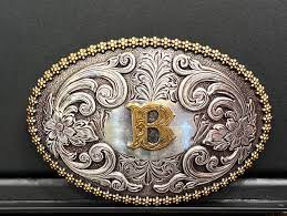 Nocona Oval Berry Edge Initial Buckle- Choose Letter